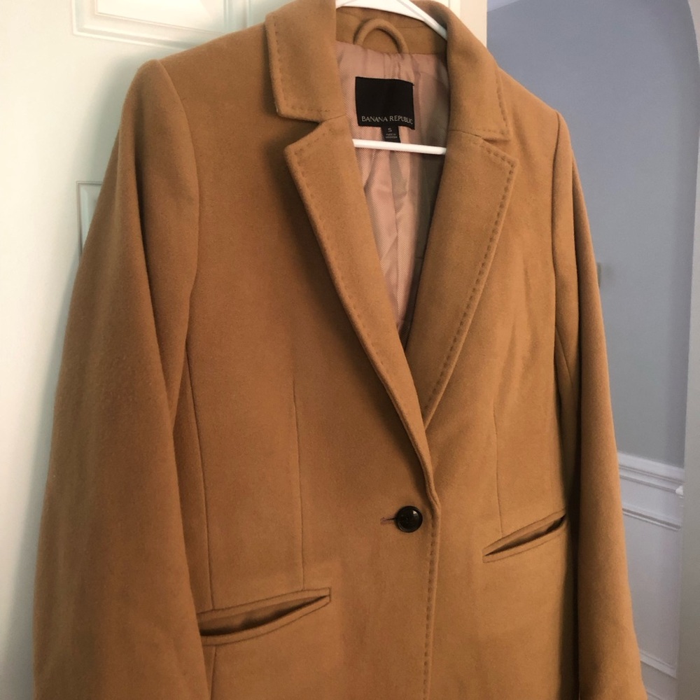 Banana Republic Italian Melton Top Coat or Car Coat. Size Small - Picture 6 of 14